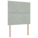 vidaXL Tête de lit en velours gris clair avec design de blocs en diamant