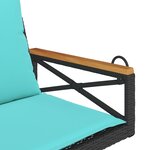 vidaXL Balancelle avec coussins noir 63x62x40 cm résine tressée