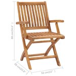 vidaXL Chaises de jardin lot de 2 et coussins bleu Bois de teck massif
