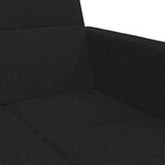 vidaXL Canapé-lit à 2 places avec repose-pied noir tissu