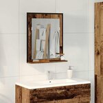 vidaXL Miroir de salle de bain avec miroir Bois ancien 50 x 12 x 60 cm