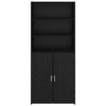 vidaXL Haut Armoire Chêne noir 80 x 42 5 x 185 cm Bois d'ingénierie