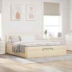 VidaXL Cadre de lit ottoman avec matelas crème 200x200 cm tissu