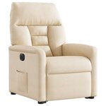 vidaXL Fauteuil inclinable électrique beige tissu microfibre