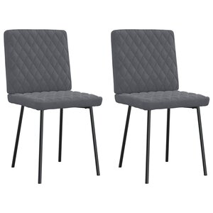 vidaXL Chaises à manger lot de 2 Gris foncé Velours