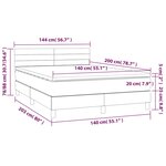vidaXL Sommier à lattes de lit avec matelas LED Taupe 140x200 cm Tissu