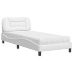 vidaXL Lit avec matelas Hvar blanc 80x200 cm similicuir