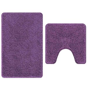 vidaXL Ensemble de tapis de bain antidérapants 2 Pièces Violet PP