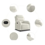 vidaXL Fauteuil inclinable électrique Crème Velours