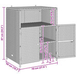 vidaXL Armoire Noir 70 x 50 x 87 cm Polyester et Roly Ratten