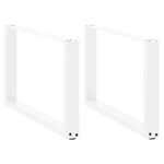 vidaXL Pieds de table basse en U  2 pièces  blanc  70 x (42-43) cm  acier