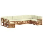 vidaXL Ensemble de canapés d'extérieur 10 pc Naturel et Crème