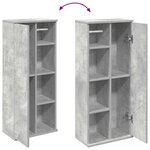 vidaXL Meuble de salle de bain avec porte-rouleau gris béton