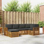 vidaXL Ensemble de canapés d'extérieur 6 pc Naturel et Anthracite