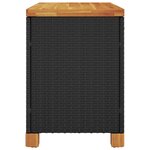 vidaXL Boîte de rangement de jardin noir résine tressée bois d'acacia