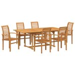 vidaXL Ensemble de salle à manger pour jardin Autre 7 Pièces Marron