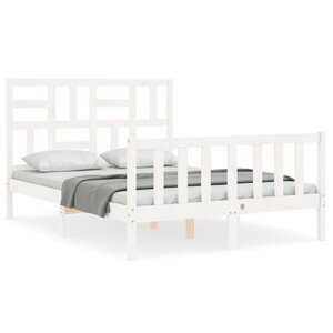 vidaXL Cadre de lit sans matelas blanc 120x200 cm bois de pin massif