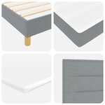 Lit à ressorts vidaXL avec matelas Gris clair 80x200 cm Tissu