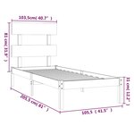 vidaXL Cadre de lit sans matelas blanc 100x200 cm bois massif