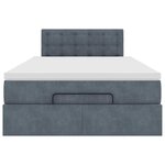 vidaXL Cadre de lit ottoman et matelas gris foncé 120x200 cm velours