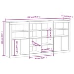 vidaXL Buffet avec lumières LED chêne fumé 202x37x100 cm