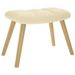 vidaXL Chaise de relaxation avec repose-pied Crème Tissu