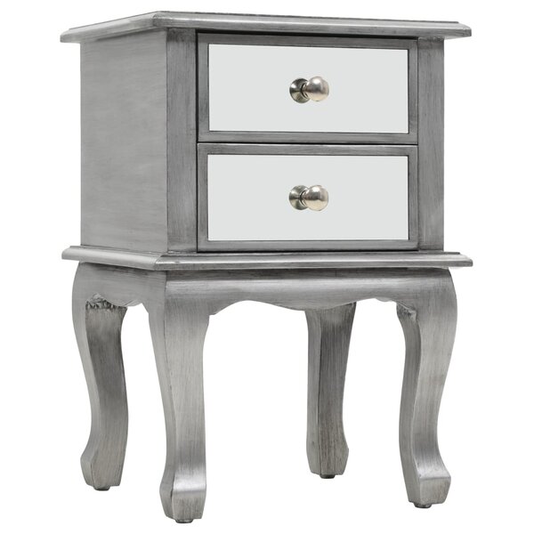 vidaXL Table de chevet miroir MDF et verre 34 5 x 30 x 50 cm