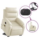 vidaXL Fauteuil inclinable de massage Crème Similicuir