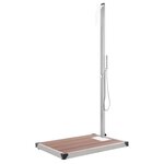 vidaXL Douche de jardin avec base marron 225 cm Acier inoxydable