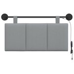 vidaXL Tête de lit suspendue Avec lumière LED Gris clair Tissu