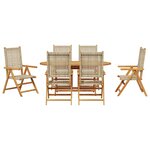vidaXL Ensemble de salle à manger pour jardin 7 Pièces Beige