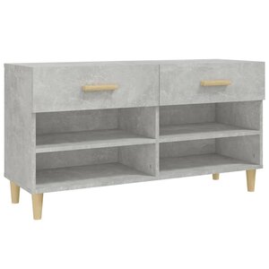 vidaXL Armoire à chaussures Gris béton 102x35x55 cm Bois d'ingénierie