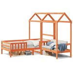 vidaXL Ensemble de lit et de banc avec toit 90x200 cm bois pin massif