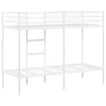 VidaXL Lit superposé sans matelas blanc 80x200 cm acier