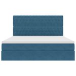 vidaXL Lit de rangement LED avec matelas Bleu foncé 160 x 200 cm