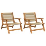 vidaXL Chaises de Jardin 2 Pièces Beige 67x77x73 cm Bois Massif d'Acacia
