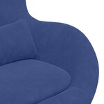 Chaise Œuf vidaXL Bleu Velours