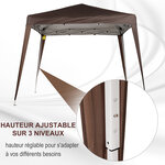 Tonnelle barnum de jardin pop-up pliant 2 4L x 2 4l x 2 5H m acier polyester imperméabilisé anti UV avec sac de transport chocolat