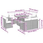 vidaXL Salon de jardin avec coussins 9 Pièces noir résine tressée acacia