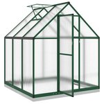 vidaXL Serre avec cadre de base vert 169x169x202 cm aluminium