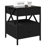vidaXL Table de chevet avec LED infini noir 40x40x51 cm
