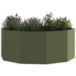 vidaXL Jardinière Vert olive 90 x 90 x 35 cm Acier