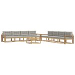 vidaXL Ensemble de canapés d'extérieur 9 pc Blanc et gris clair