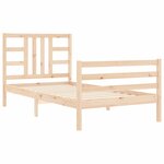 vidaXL Cadre de lit avec tête de lit 90x200 cm bois massif