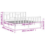 vidaXL Cadre de lit sans matelas 200x200 cm bois massif de pin