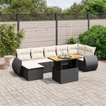 vidaXL Salon de jardin 8 Pièces avec coussins noir résine tressée