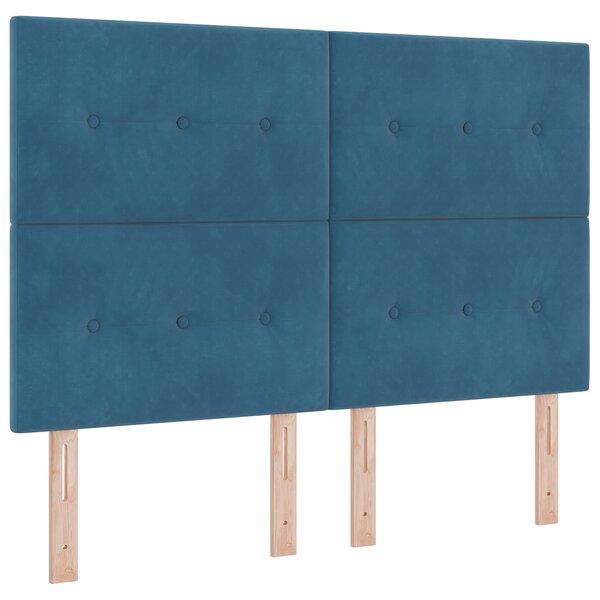 Tête de lit capitonnée bleu foncé 140 cm en velours