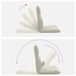 vidaXL Fauteuil de sol ajustable Crème Velours