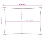 vidaXL Voile de parasol tissu oxford rectangulaire 3x5 m rouge