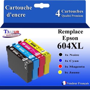4x Cartouches compatibles avec  Epson 604 XL pour Epson Expression Home XP-2200 XP-2205 XP-3200 XP-3205 XP-4200 XP-4205 Workforce WF-2910 WF-2930 WF-2935 WF-2950DWF